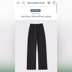 Abercrombie & Fitch Black Tailored Wide Leg Pants